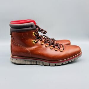 Cole Haan Boots Mens 11 Brown Leather Zerogrand Hiking Outdoor Lace Up Shoes